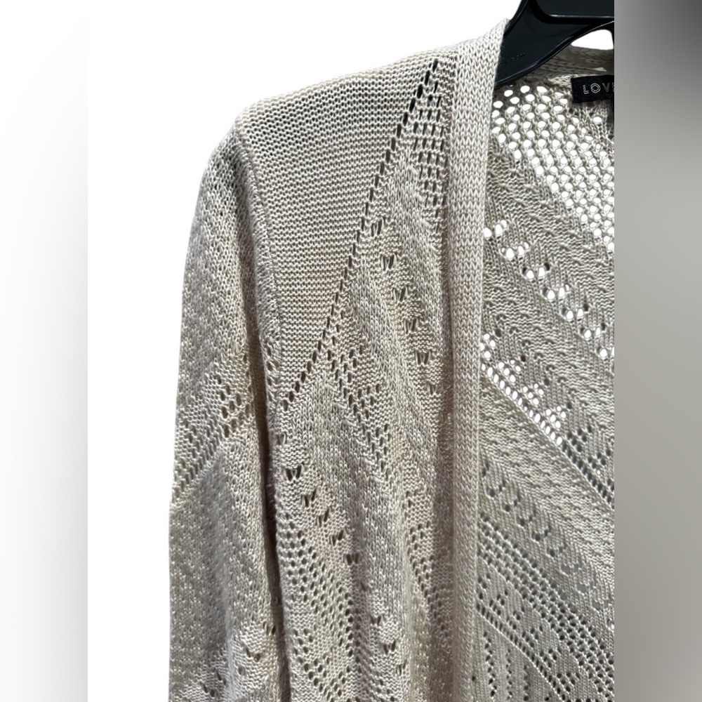 Women’s Love Ellie Beige Long Sleeve Long Open Cardigan: M - Picture 4 of 10